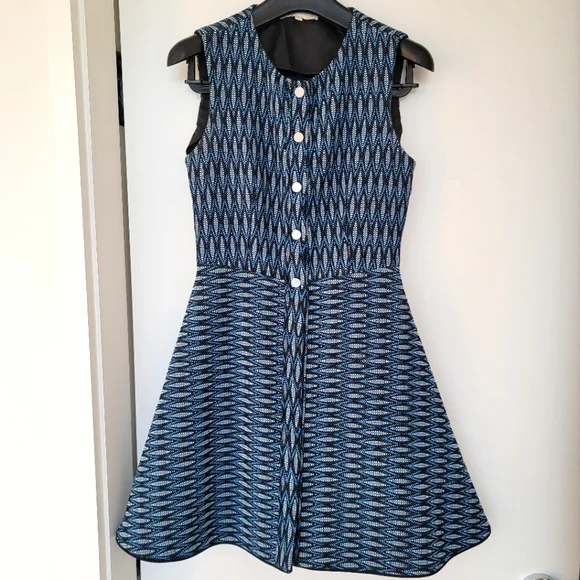 🌟 HOST PICK Maje blue jacquard dress Size 1 - Picture 4 of 13